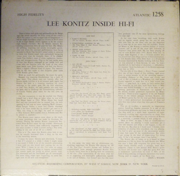 Lee Konitz - Inside Hi-Fi