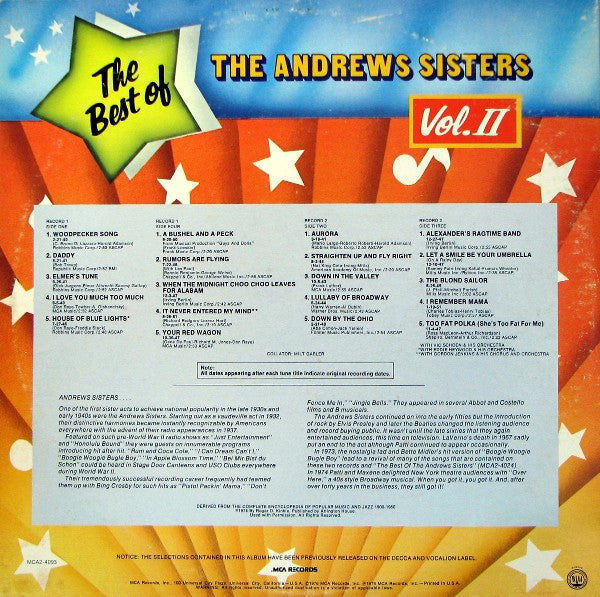 The Best Of The Andrews Sisters Vol. II