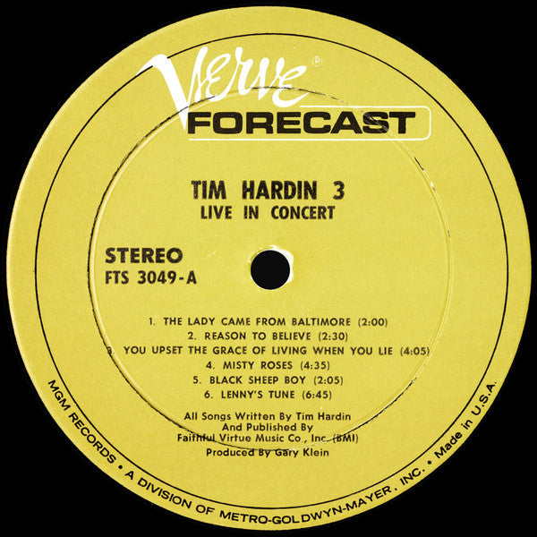 Tim Hardin 3 Live In Concert