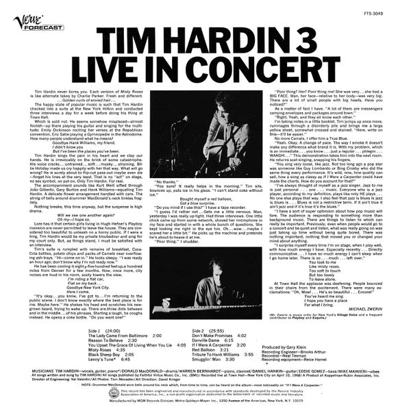 Tim Hardin 3 Live In Concert