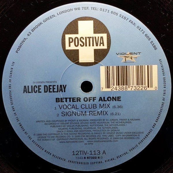DJ Jurgen Presents Alice Deejay - Better Off Alone