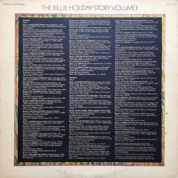 The Billie Holiday Story Volume II