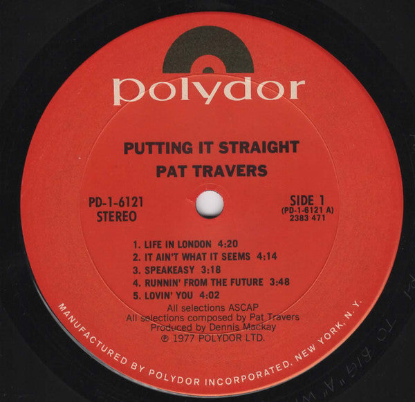 Pat Travers - Putting It Straight