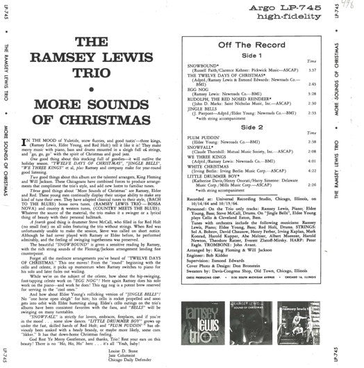 Ramsey Lewis Trio, The - More Sounds Of Christmas