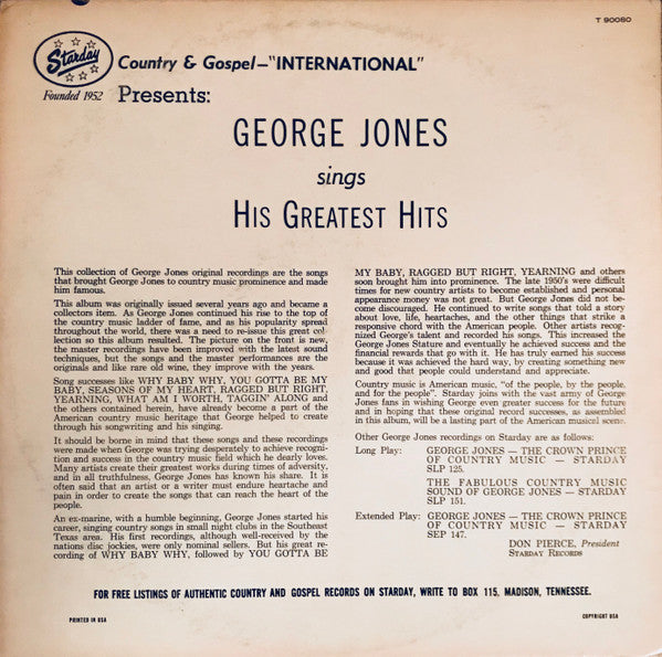 George Jones Sings His Greatest Hits