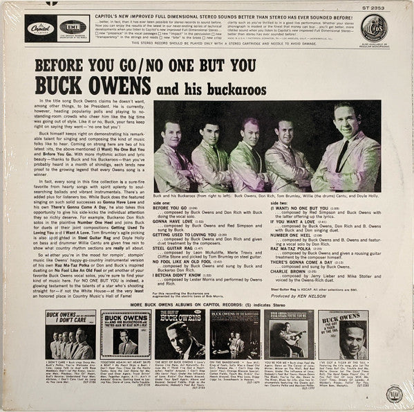 Buck Owens And His Buckaroos - Before You Go / No One But You