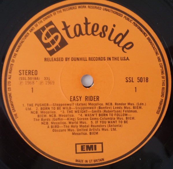 Various - Easy Rider (Songs As Performed In The Motion Picture)