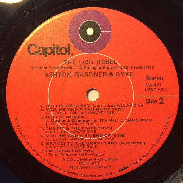 Ashton, Gardner & Dyke - The Last Rebel (Original Motion Picture Soundtrack)