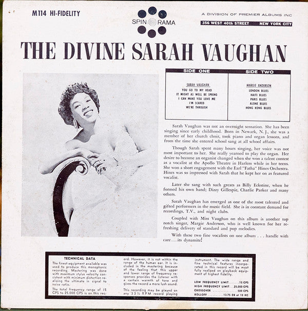 The Divine Sarah Vaughan Sings