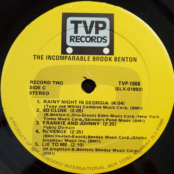 The Incomparable... Brook Benton - 20 Of His Biggest Hits