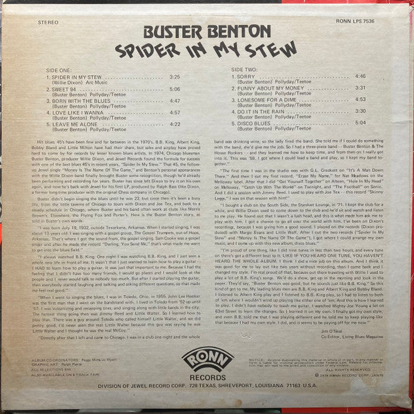 Buster Benton - Spider In My Stew