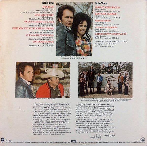 Merle Haggard And Strangers , The - Keep Movin' On