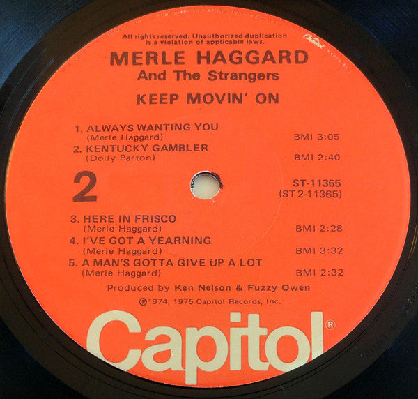 Merle Haggard And Strangers , The - Keep Movin' On