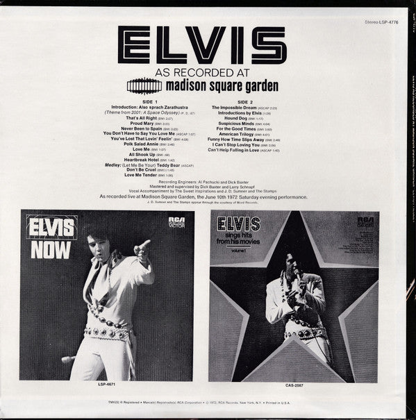 Elvis Presley - Elvis As Recorded At Madison Square Garden