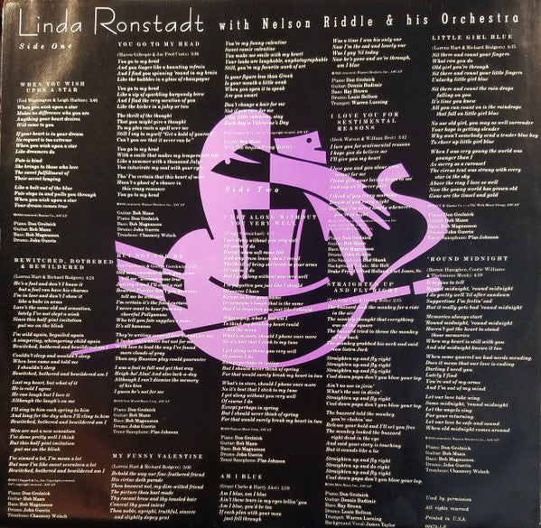 Linda Ronstadt With Nelson Riddle And His Orchestra - For Sentimental Reasons