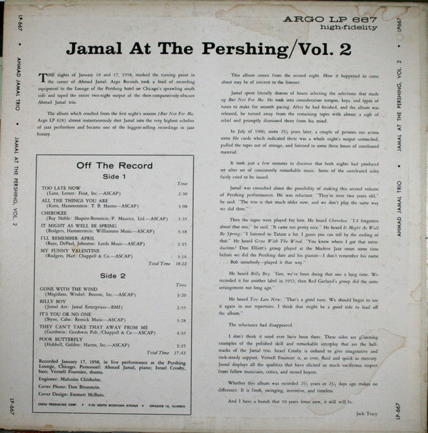 Jamal At The Pershing Volume Two