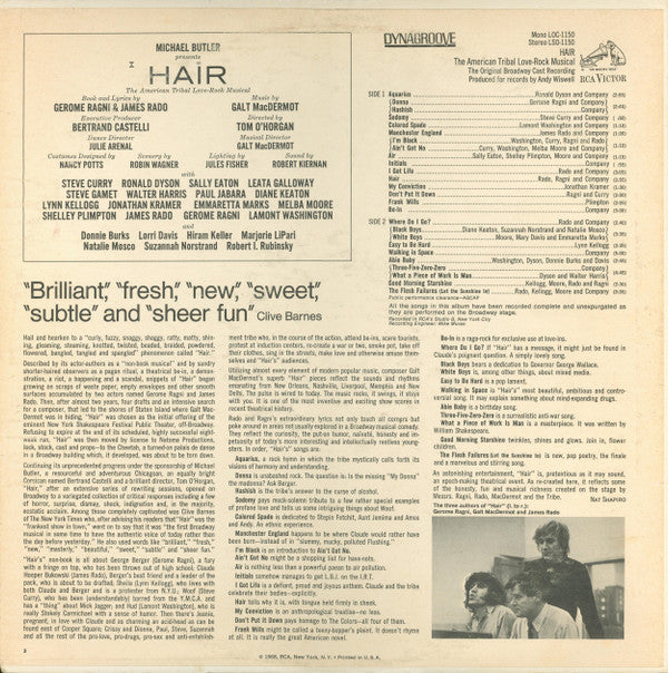 Hair - The American Tribal Love-Rock Musical (The Original Broadway Cast Recording)