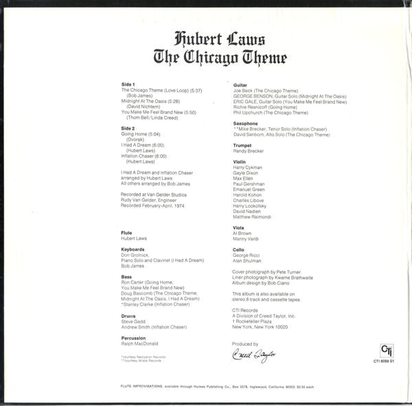 Hubert Laws - The Chicago Theme