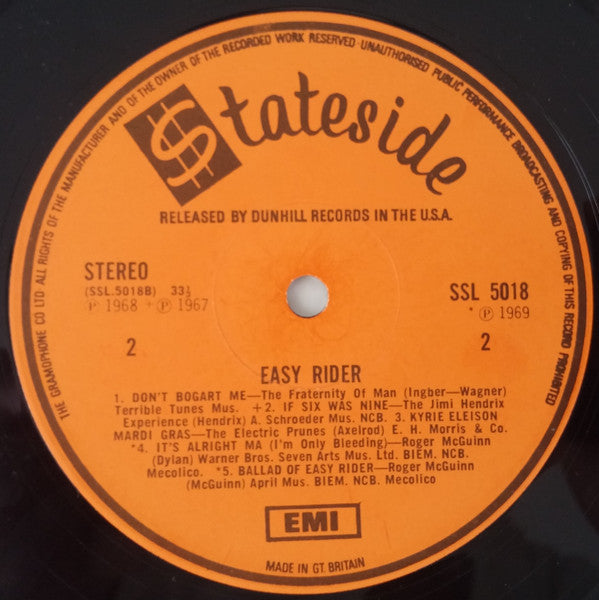 Various - Easy Rider (Songs As Performed In The Motion Picture)