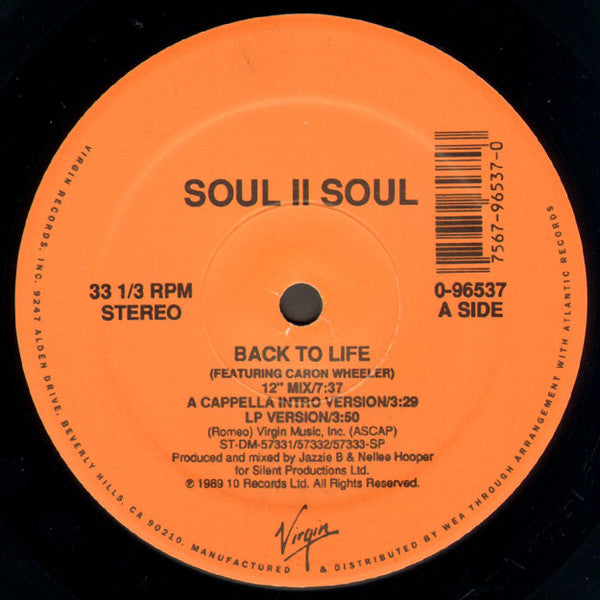 Back To Life (Club Mix) by Soul II Soul – Record Selector