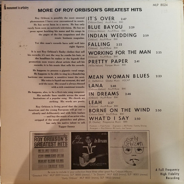 More Of Roy Orbison's Greatest Hits