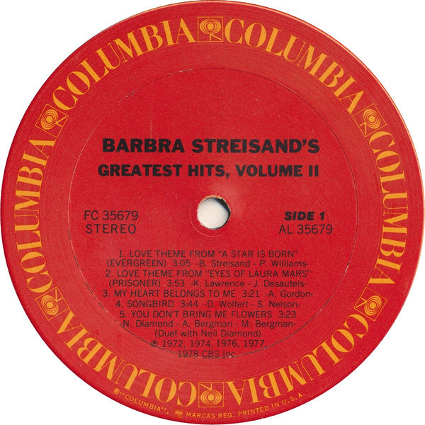 Barbra Streisand's Greatest Hits - Volume 2