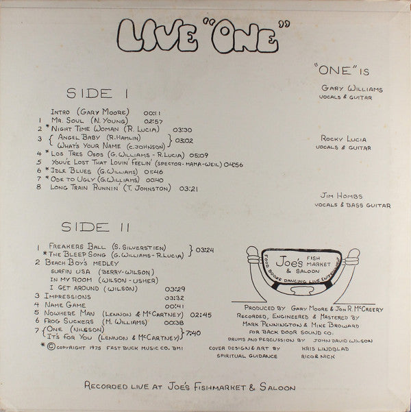 Live "One" - Recorded Live At Joe's Fish Market And Saloon
