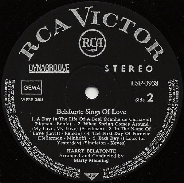 Belafonte Sings Of Love