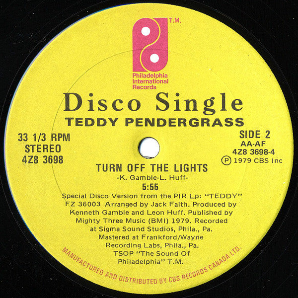 Teddy Pendergrass - If You Know Like I Know / Turn Off The Lights