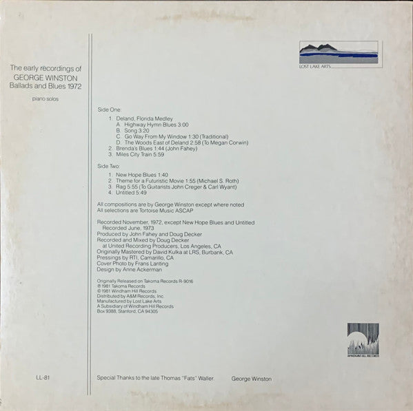 George Winston - Ballads And Blues 1972