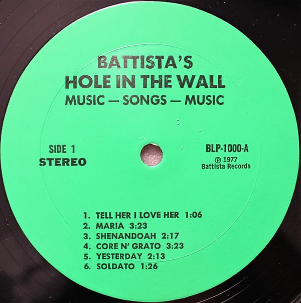 Battista Locatelli - Battista's Hole In The Wall