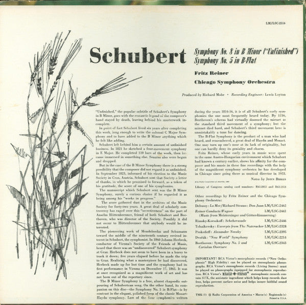 Schubert Unfinished And Symphony No. 5