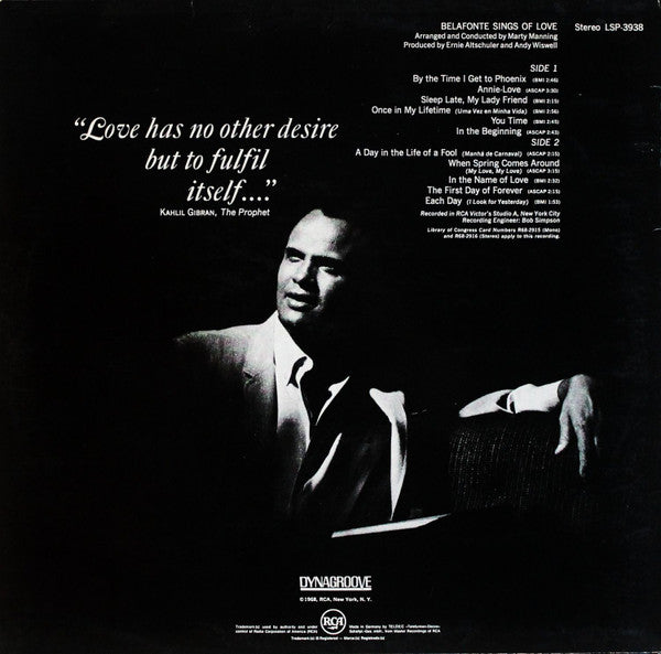 Belafonte Sings Of Love