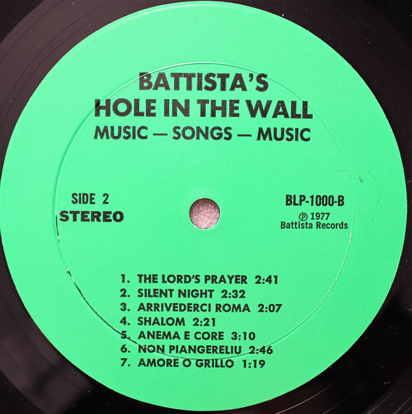Battista Locatelli - Battista's Hole In The Wall
