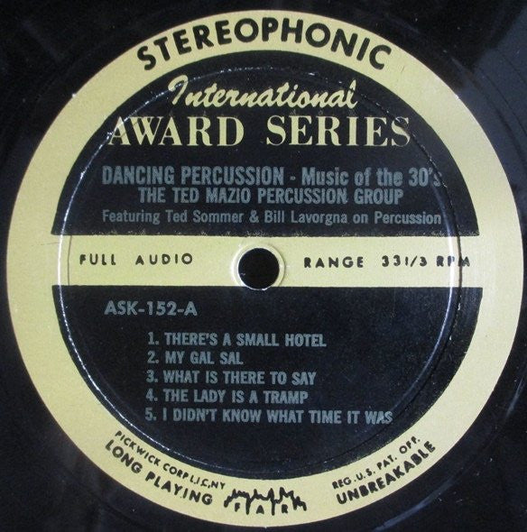 Dancing Percussion Music Of The 30's