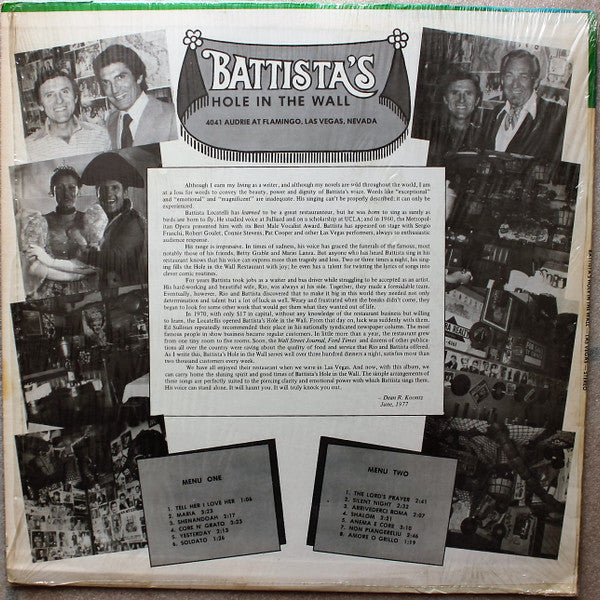 Battista Locatelli - Battista's Hole In The Wall