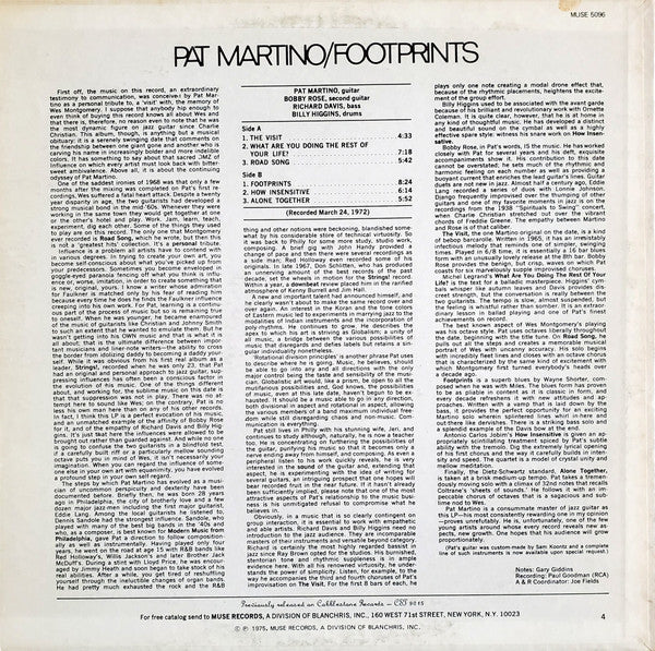 Footprints by Pat Martino Record Selector