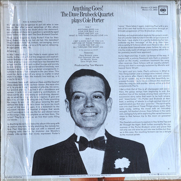 Anything Goes! The Dave Brubeck Quartet Plays Cole Porter