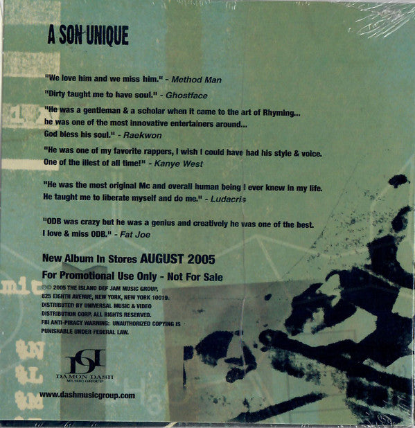 A Son Unique Advance Sampler by Ol' Dirty Bastard – Record Selector