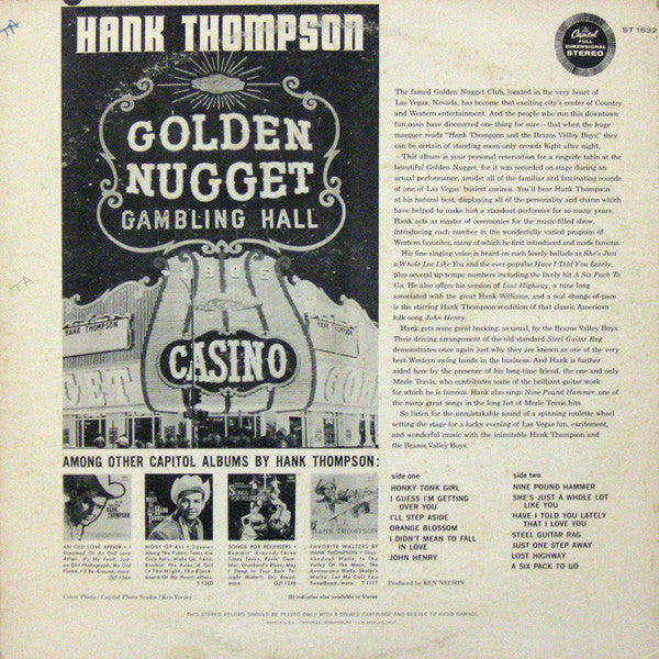 Hank Thompson At The Golden Nugget