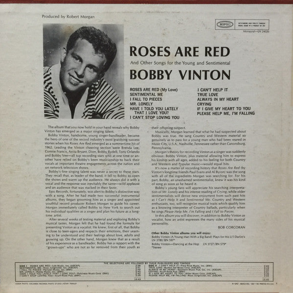 Bobby Vinton - Roses Are Red And Other Songs For The Young And Sentimental
