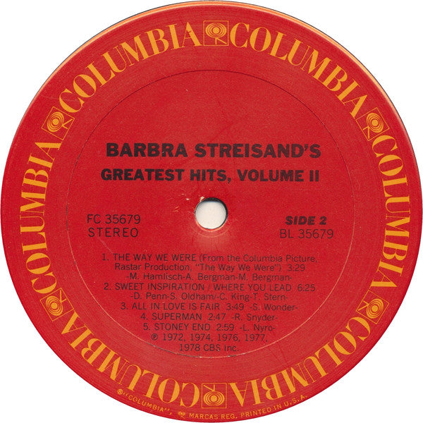 Barbra Streisand's Greatest Hits - Volume 2