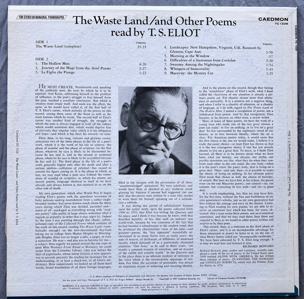 T. S. Eliot - The Waste Land / And Other Poems