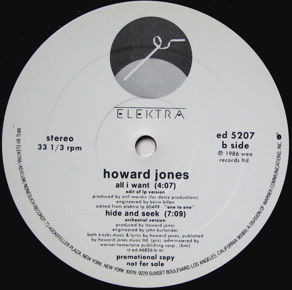 All I Want by Howard Jones Record Selector