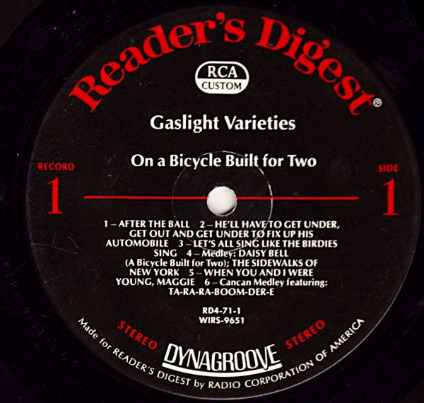 Gaslight Varieties, The Happy Music Of The Gay Nineties