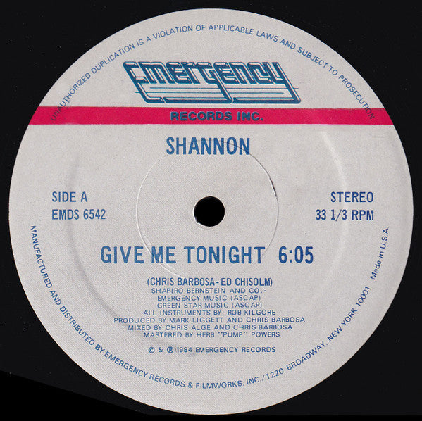 Shannon - Give Me Tonight