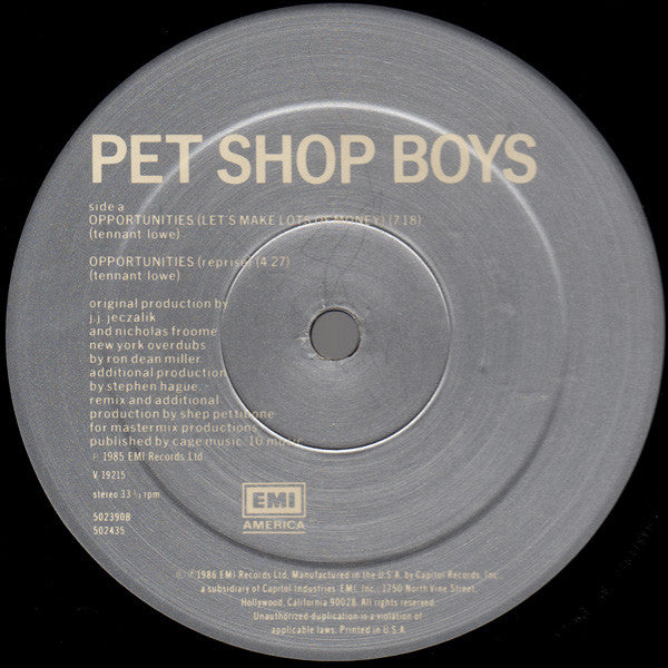 Pet Shop Boys - Opportunities (Let's Make Lots Of Money)